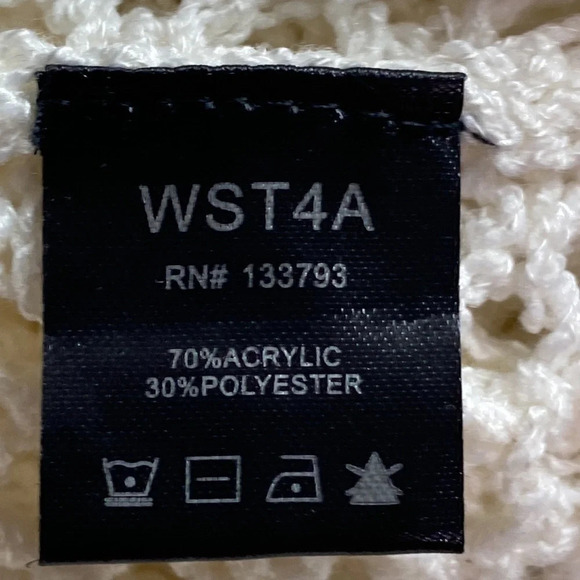 Vici University Open Knit Sweater Off White V-Neck Size M - Picture 7 of 8